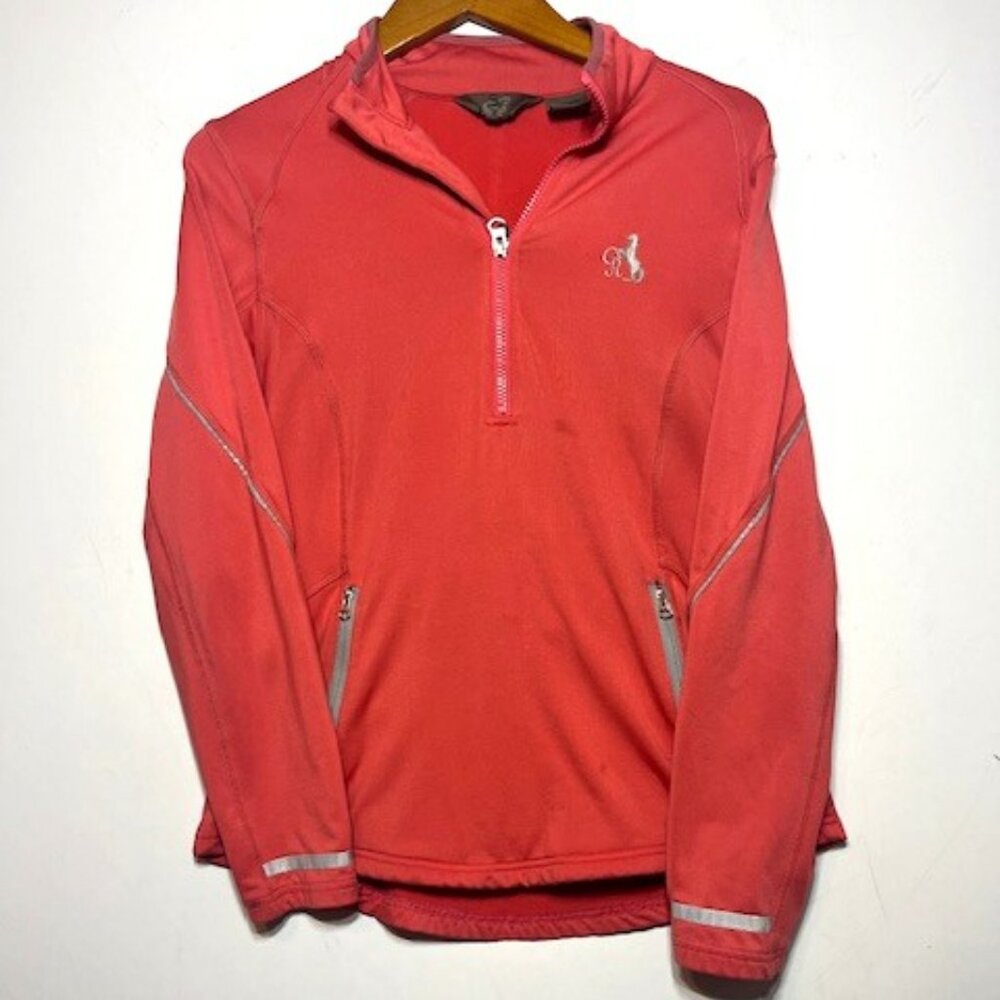 Goode Rider READ Long Sleeve Stretch Salmon Horseback Reflective Shirt‎ Sz L